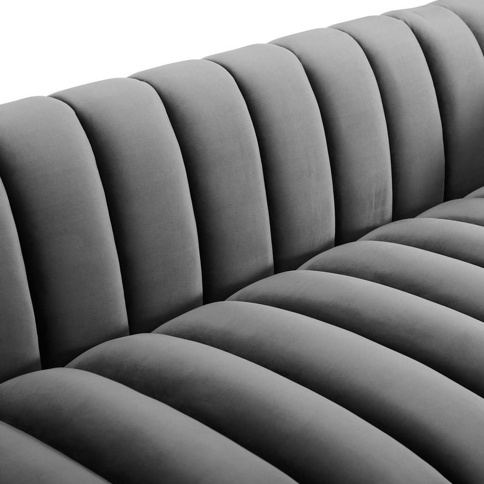 Modway Entertain Vertical Channel Tufted Performance Velvet Sofa - EEI-3351 | Sofas | Modishstore - 21