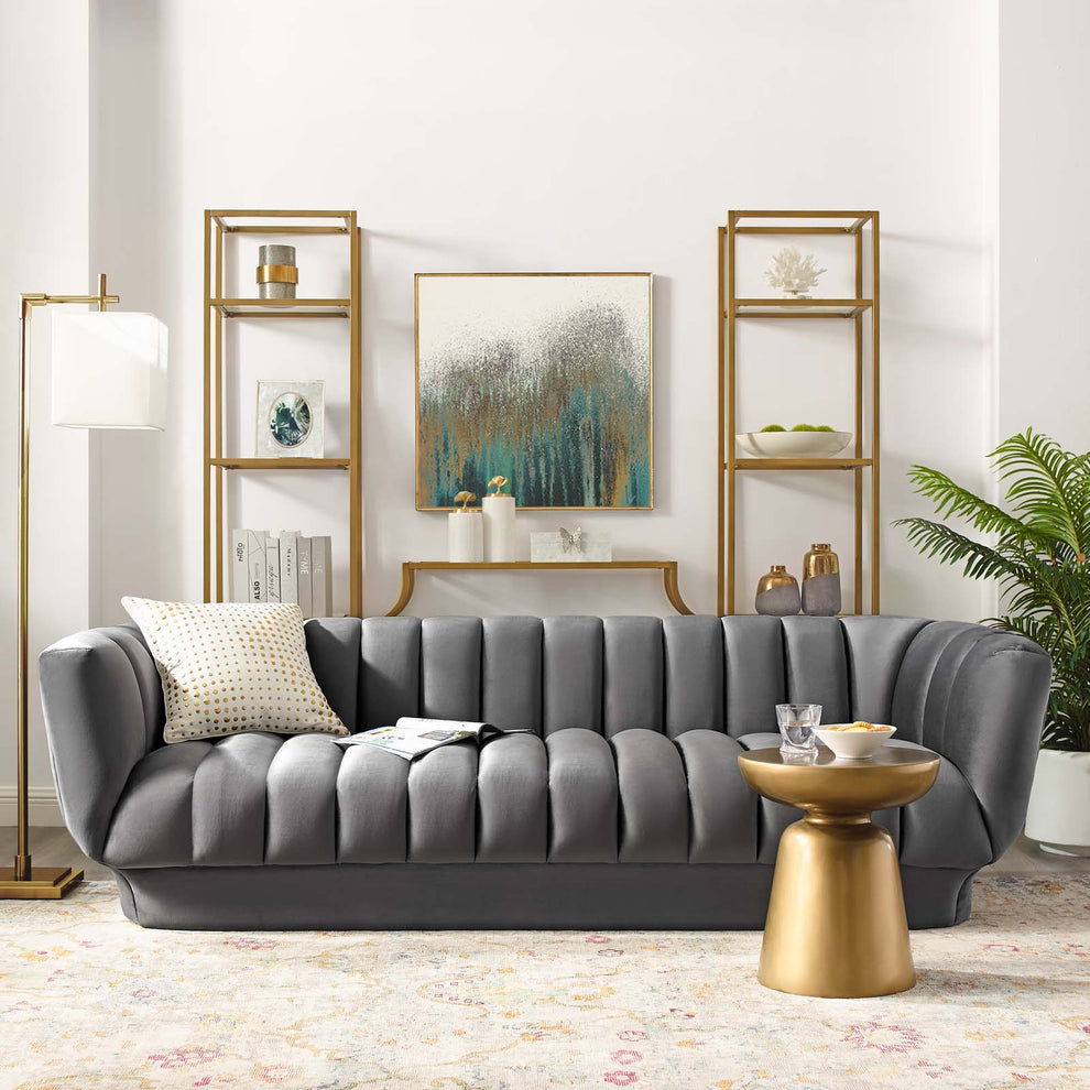 Modway Entertain Vertical Channel Tufted Performance Velvet Sofa - EEI-3351 | Sofas | Modishstore - 19
