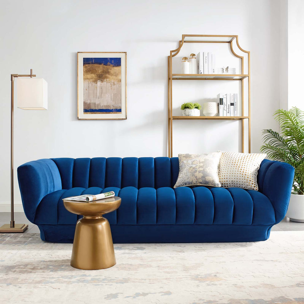 Modway Entertain Vertical Channel Tufted Performance Velvet Sofa - EEI-3351 | Sofas | Modishstore - 1
