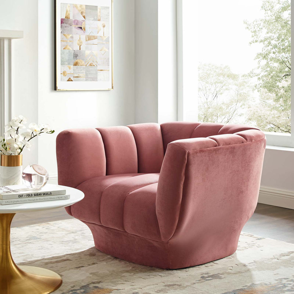Modway Entertain Vertical Channel Tufted Performance Velvet Armchair - EEI-3352 | Armchairs | Modishstore - 16