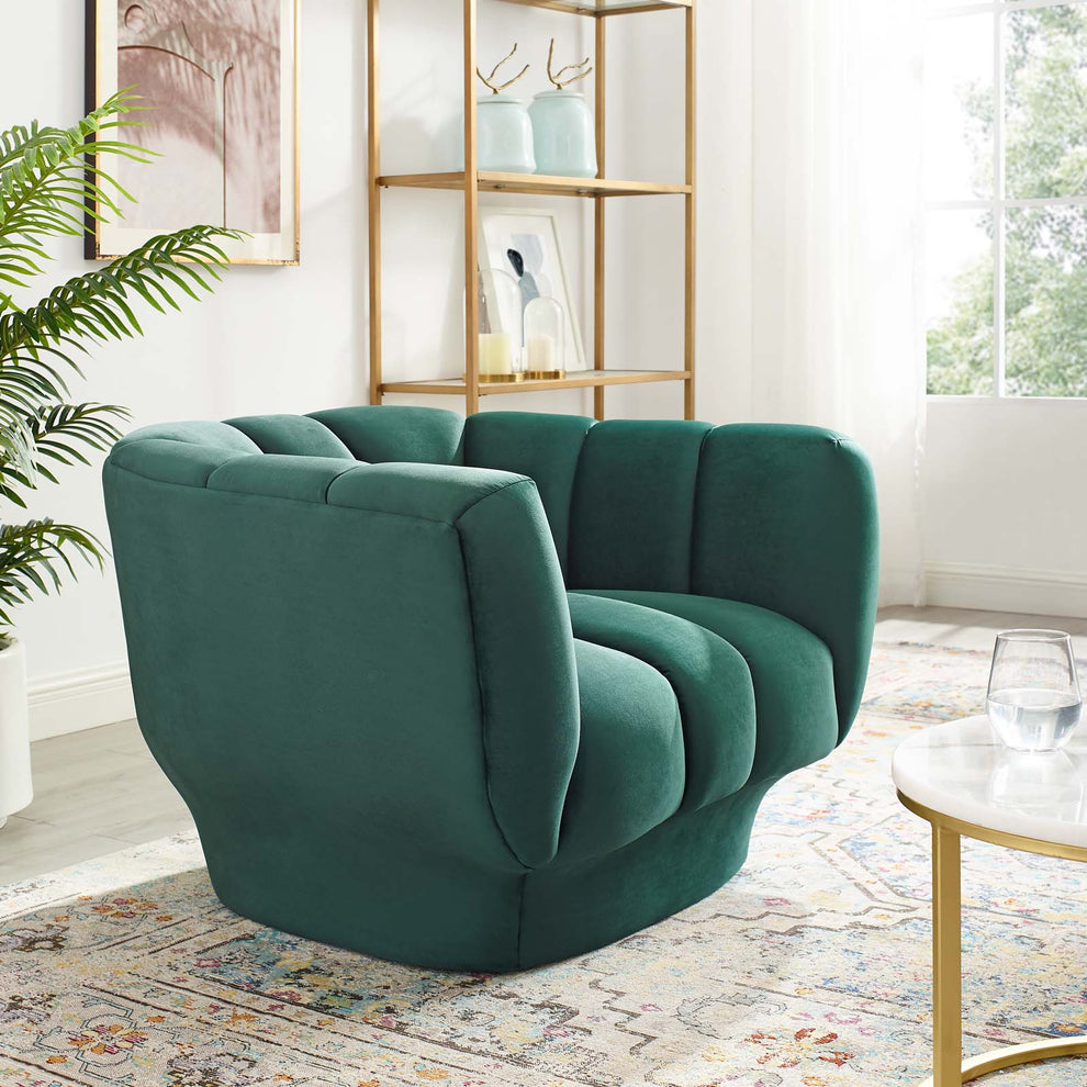 Modway Entertain Vertical Channel Tufted Performance Velvet Armchair - EEI-3352 | Armchairs | Modishstore - 6
