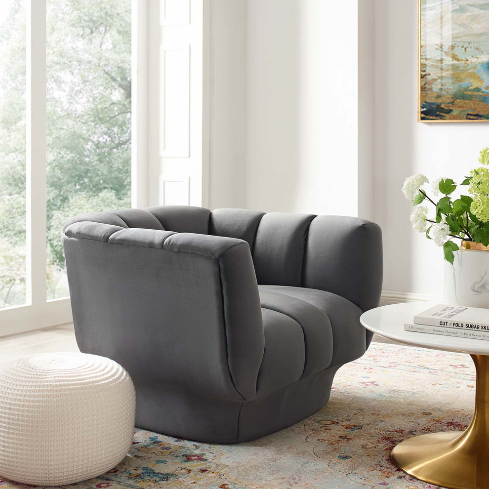 Modway Entertain Vertical Channel Tufted Performance Velvet Armchair - EEI-3352 | Armchairs | Modishstore - 11