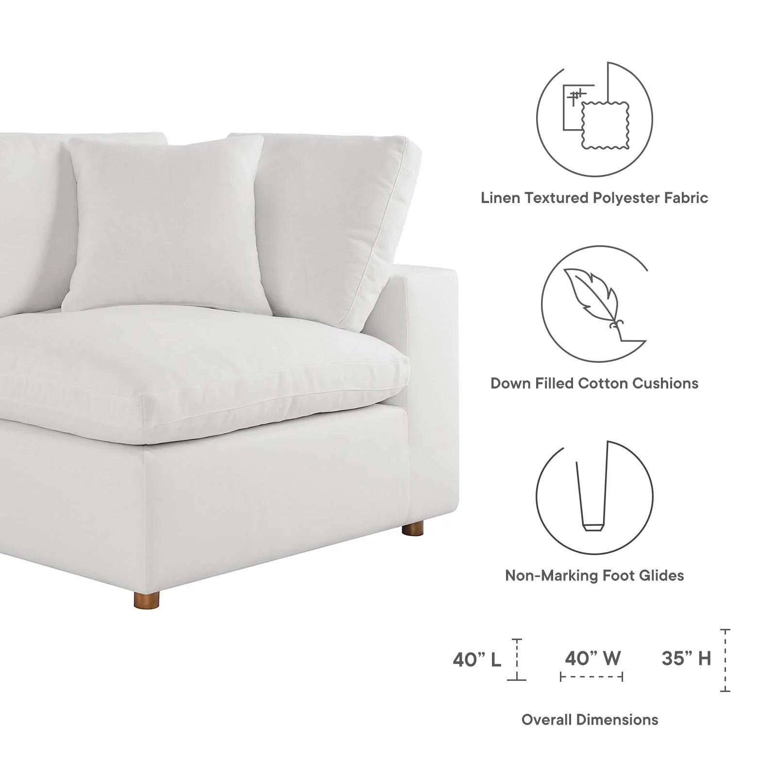 Commix Down Filled Overstuffed 4 Piece Sectional Sofa Set by Modway - EEI-3357 | Sofa Set | Modishstore-11