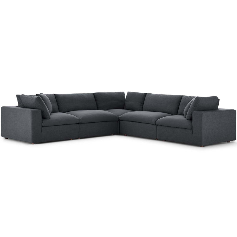 Modway Commix Down Filled Overstuffed 5 Piece Sectional Sofa Set | Sofas | Modishstore-8