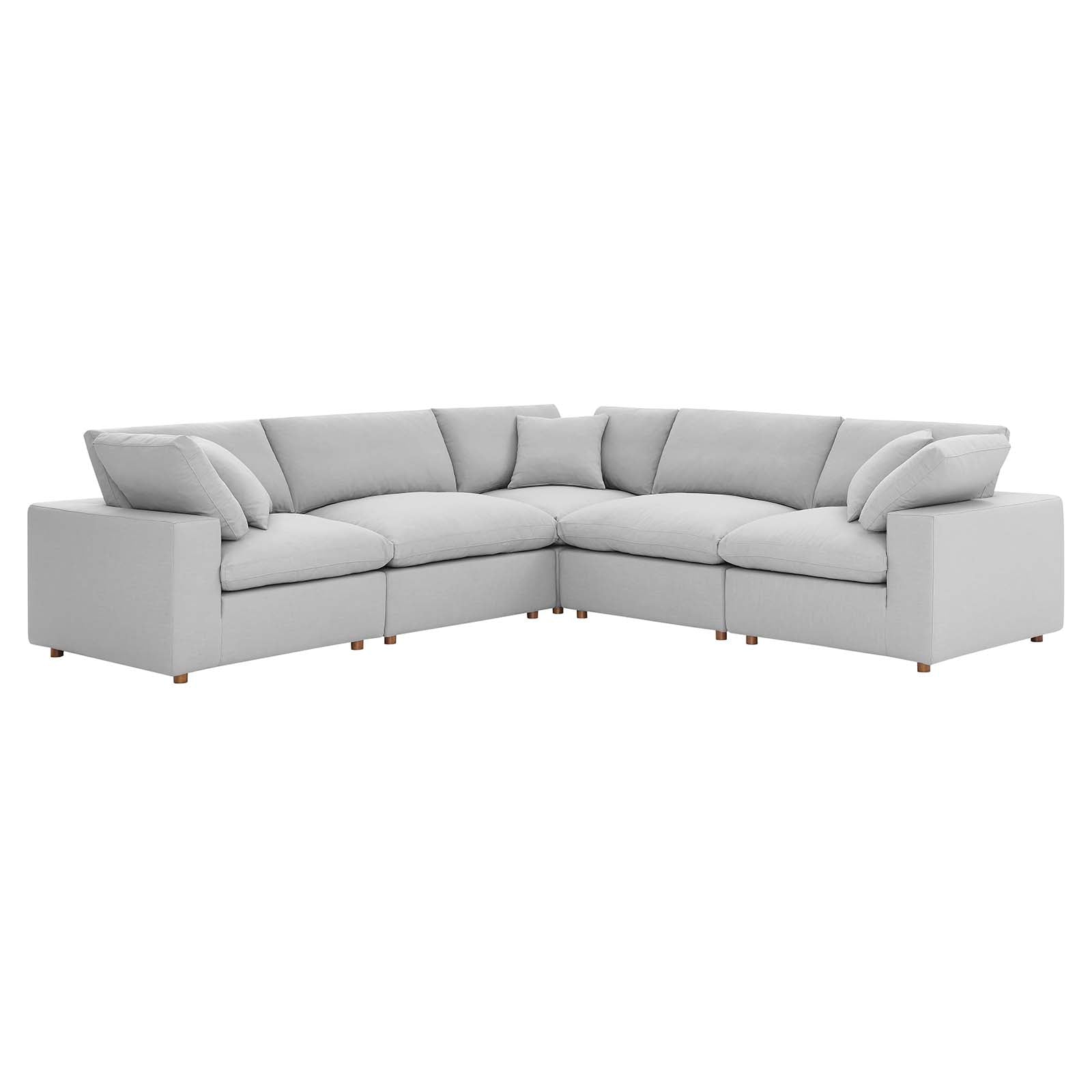 Modway Commix Down Filled Overstuffed 5 Piece Sectional Sofa Set | Sofas | Modishstore-61