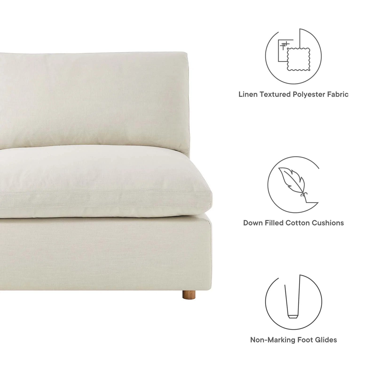 Modway's Modern Commix Down Filled Overstuffed 5 Piece Sectional Sofa Set | Sofas | Modishstore-49