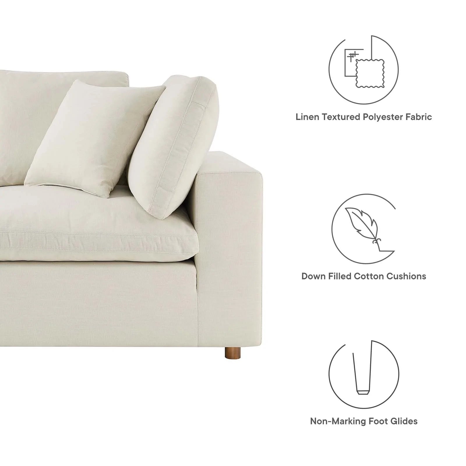 Modway's Modern Commix Down Filled Overstuffed 5 Piece Sectional Sofa Set | Sofas | Modishstore-50