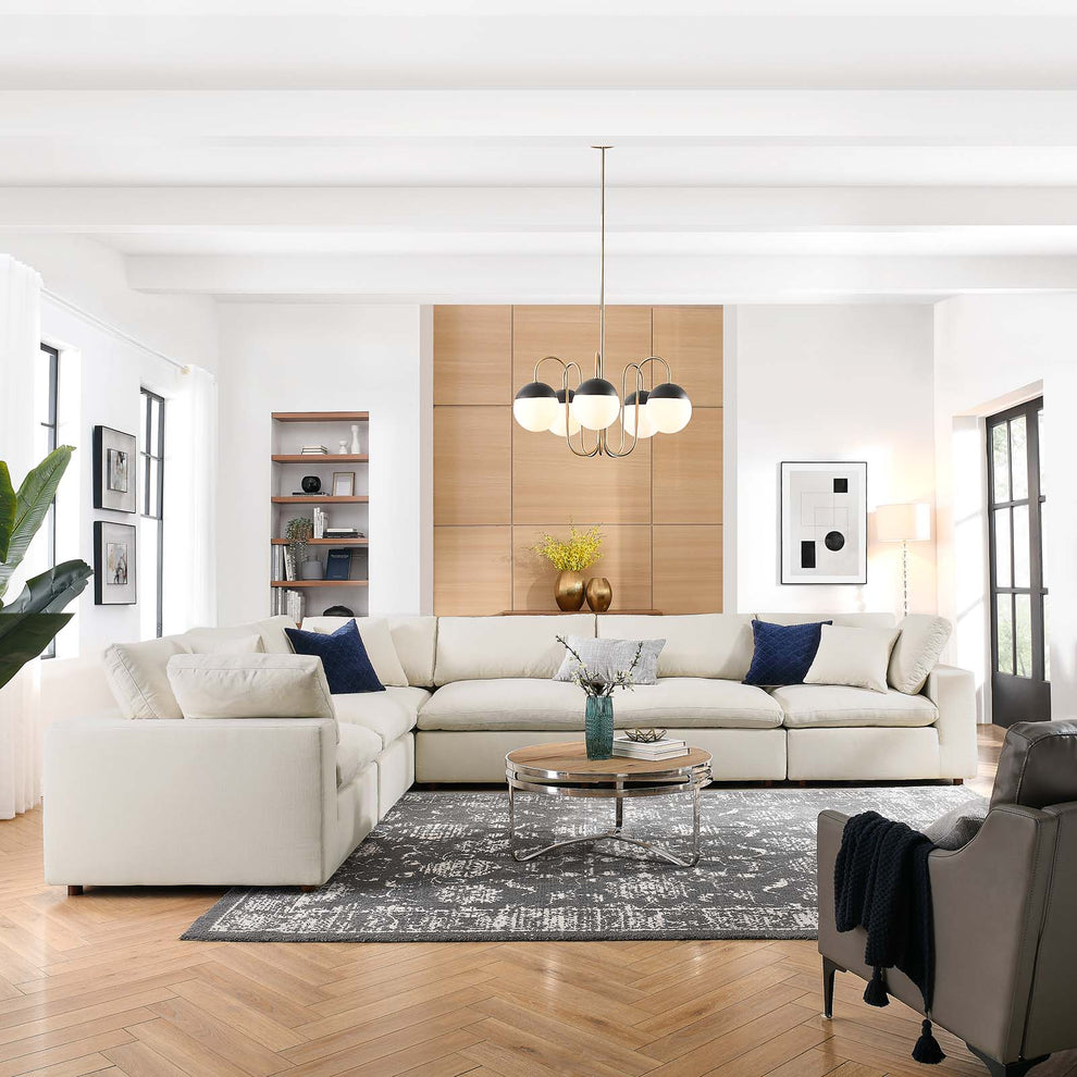 Commix Down Filled Overstuffed 6 Piece Sectional Sofa Set By Modway - EEI-3361 | Sectional | Modishstore - 6