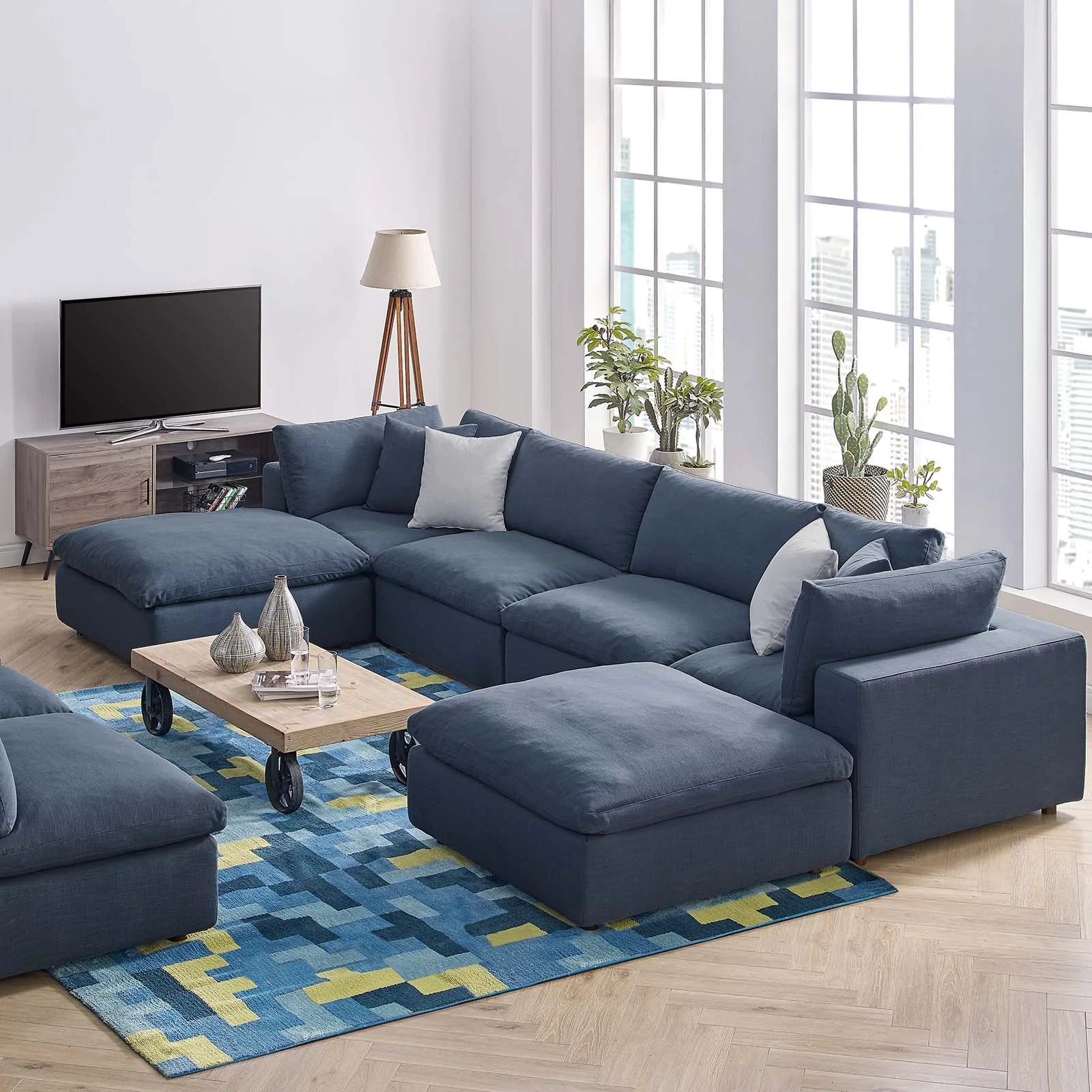 Commix Down Filled Overstuffed 6 Piece Sectional Sofa Set by Modway | Sofas | Modishstore-25