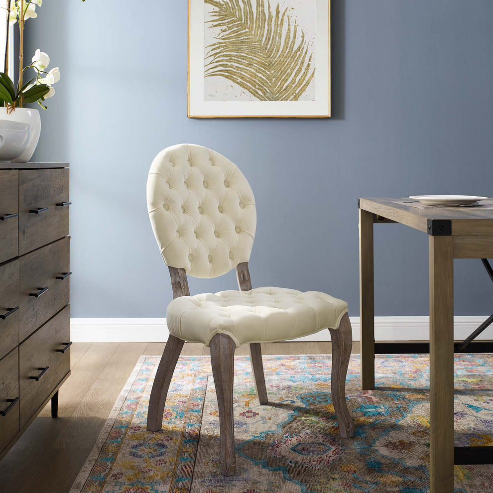 Modway Exhibit French Vintage Dining Performance Velvet Side Chair - EEI-3365 | Dining Chairs | Modishstore - 1