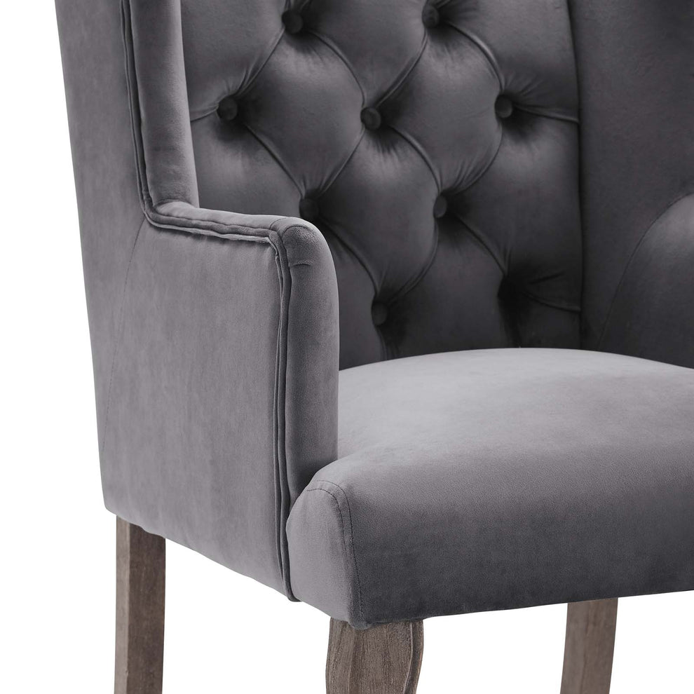 Modway Realm French Vintage Dining Performance Velvet Armchair - EEI-3366 | Armchairs | Modishstore - 6
