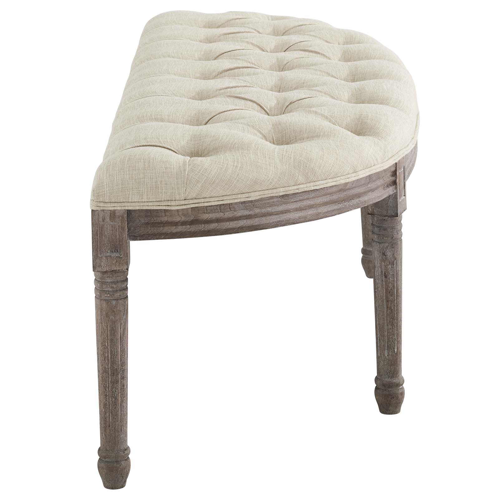 Modway Esteem Vintage French Upholstered Fabric Semi-Circle Bench | Stools & Benches | Modishstore-4