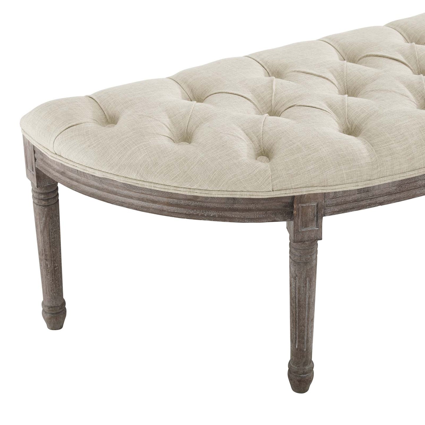 Modway Esteem Vintage French Upholstered Fabric Semi-Circle Bench | Stools & Benches | Modishstore-6