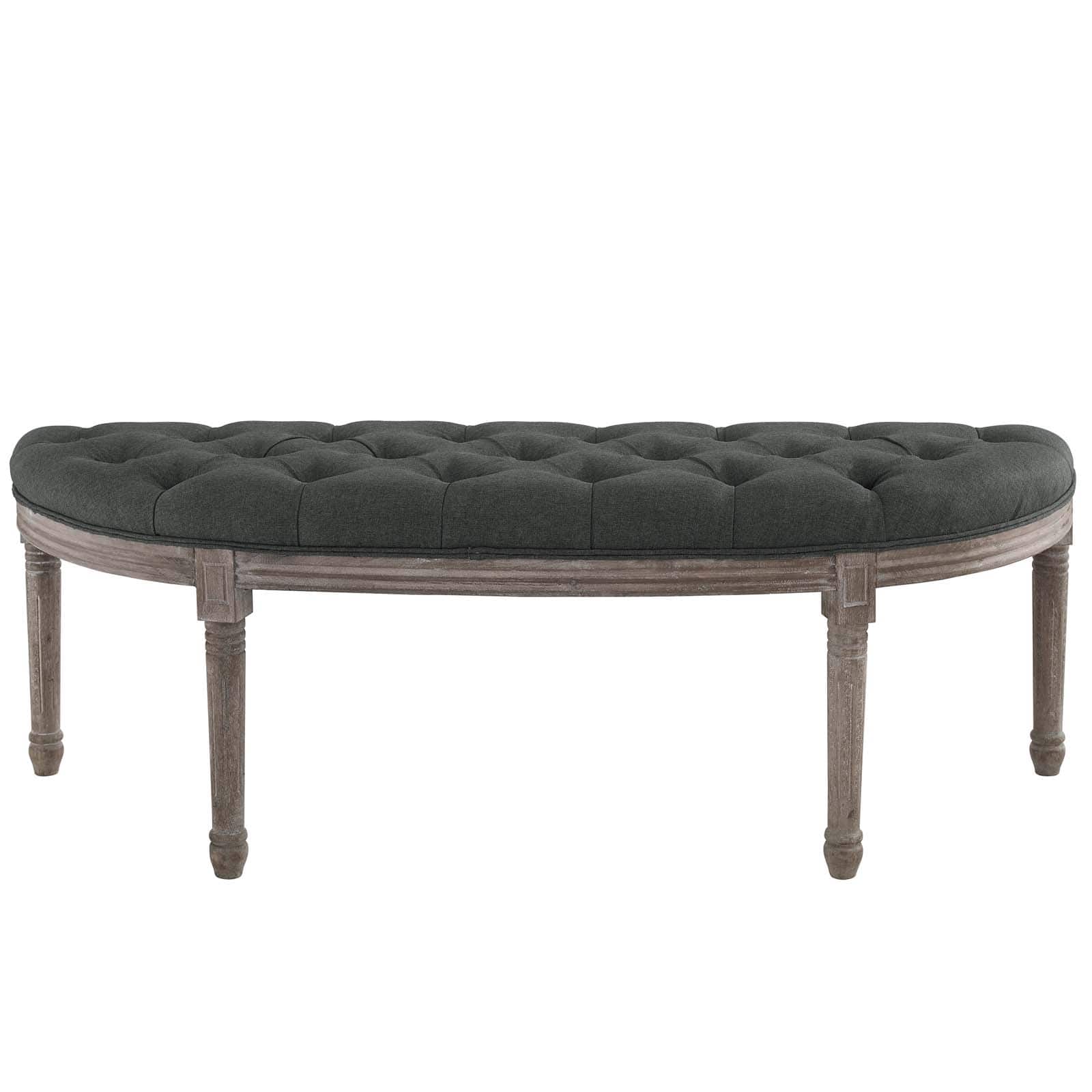 Modway Esteem Vintage French Upholstered Fabric Semi-Circle Bench | Stools & Benches | Modishstore-11