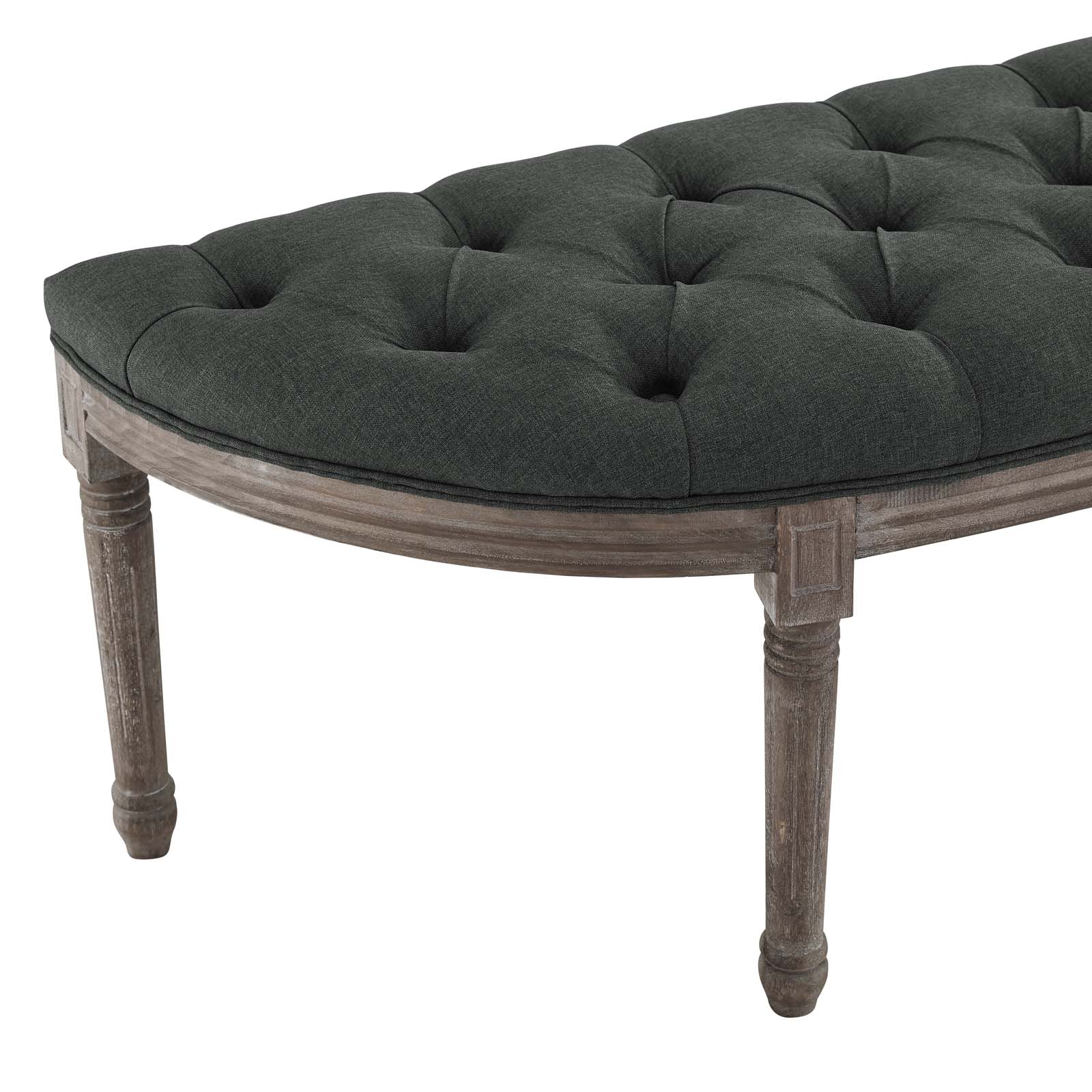Modway Esteem Vintage French Upholstered Fabric Semi-Circle Bench | Stools & Benches | Modishstore-12