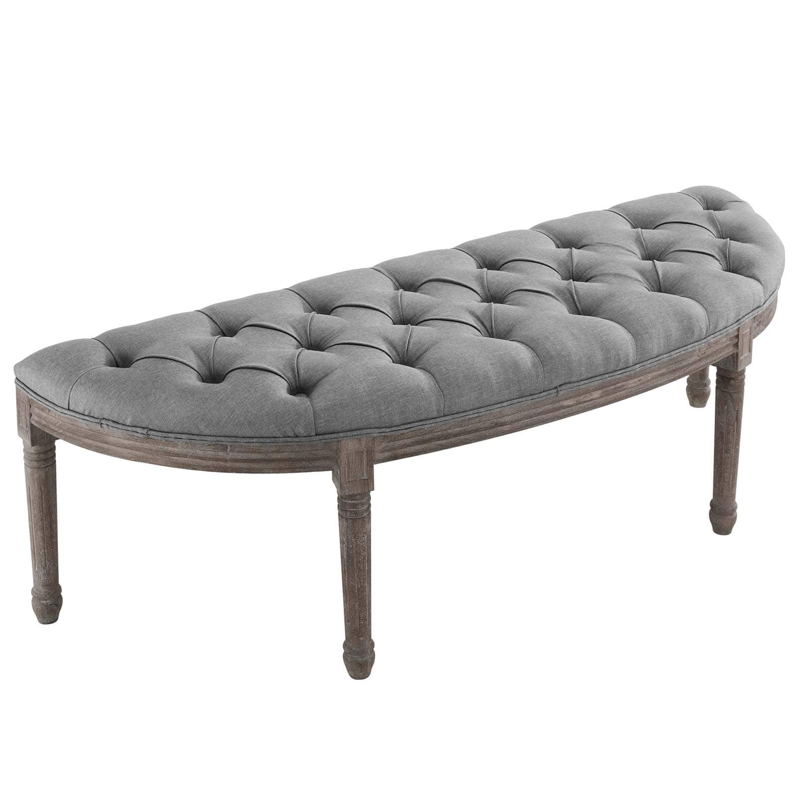 Modway Esteem Vintage French Upholstered Fabric Semi-Circle Bench | Stools & Benches | Modishstore-15
