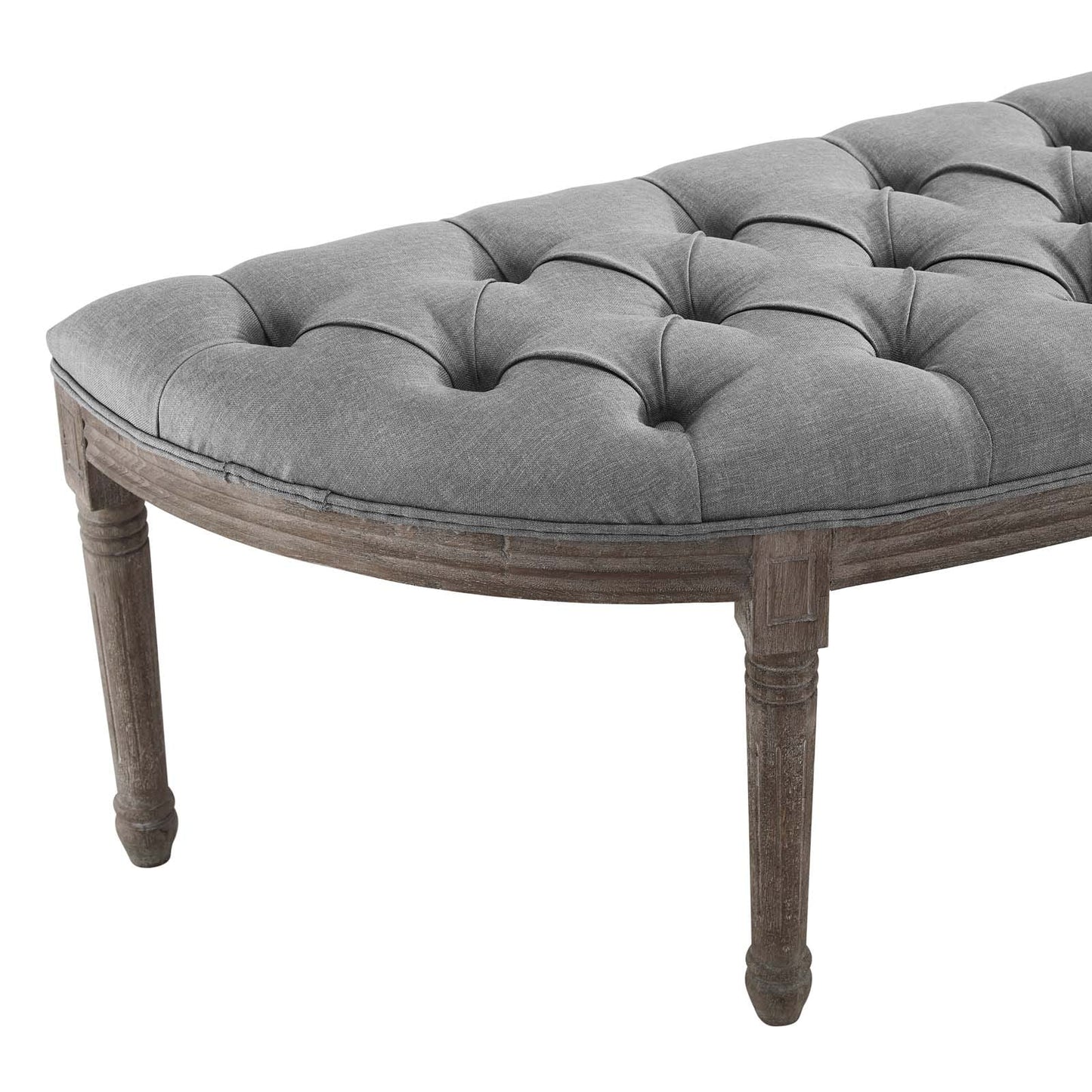 Modway Esteem Vintage French Upholstered Fabric Semi-Circle Bench | Stools & Benches | Modishstore-19