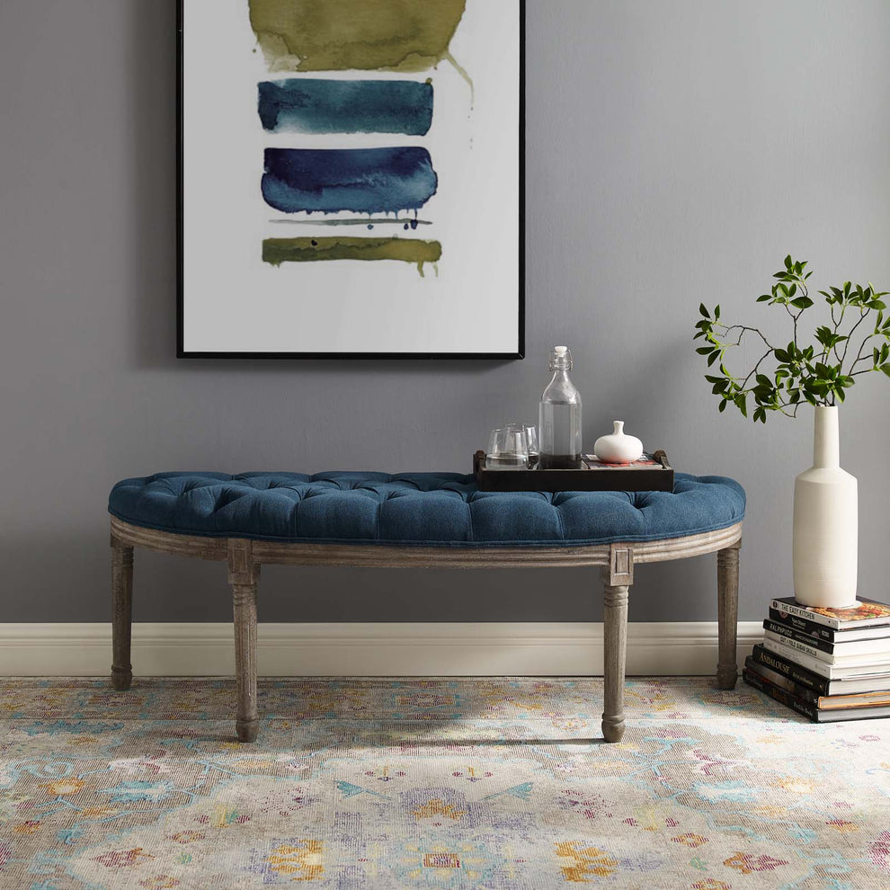 Modway Esteem Vintage French Upholstered Fabric Semi-Circle Bench - EEI-3369 | Benches | Modishstore - 17