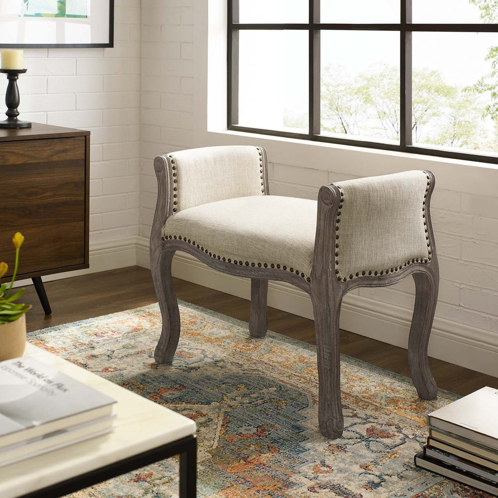 Modway Avail Vintage French Upholstered Fabric Bench - EEI-3370 | Benches | Modishstore - 1