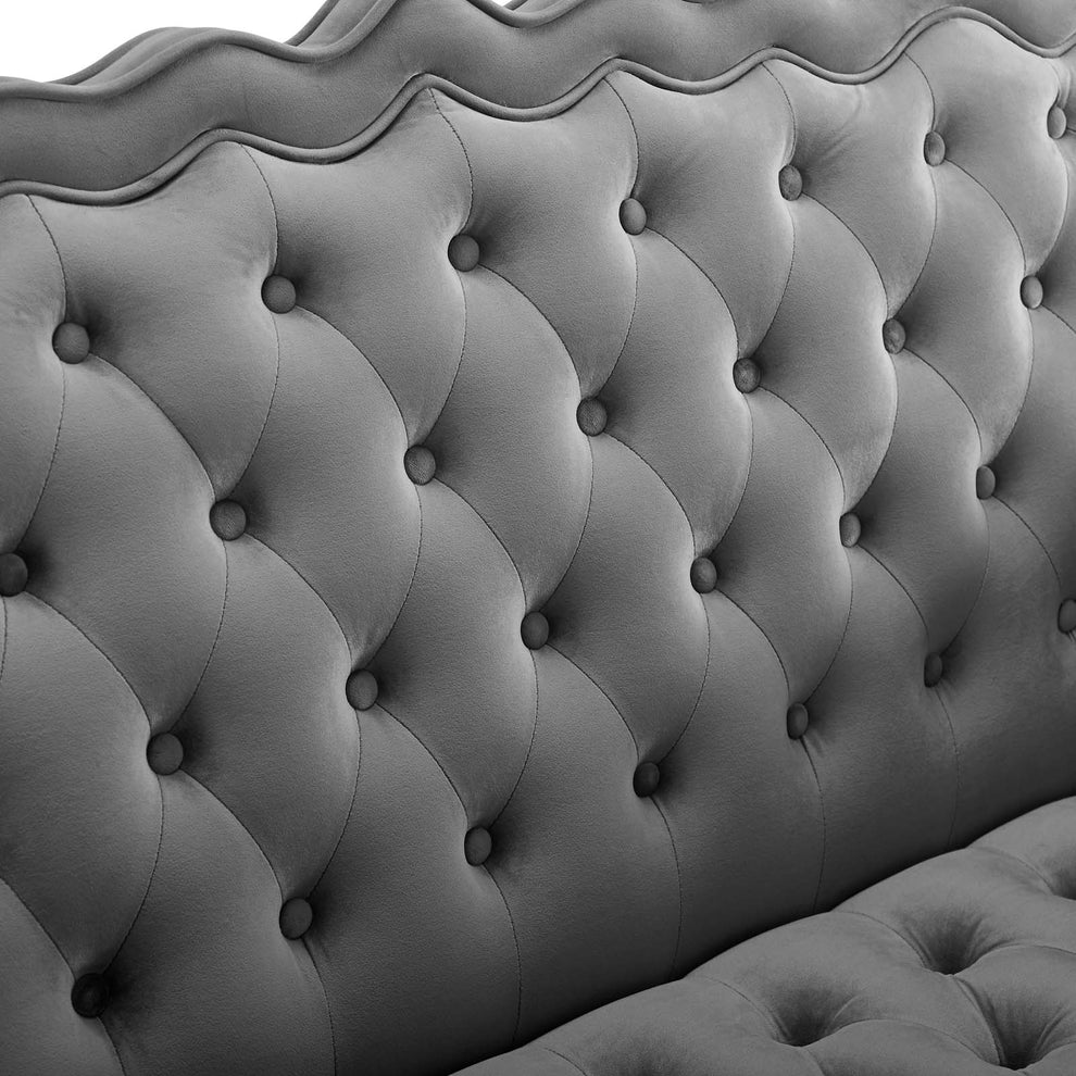 Modway Viola Chesterfield Button Tufted Loveseat Performance Velvet Settee - EEI-3373 | Loveseats | Modishstore - 10