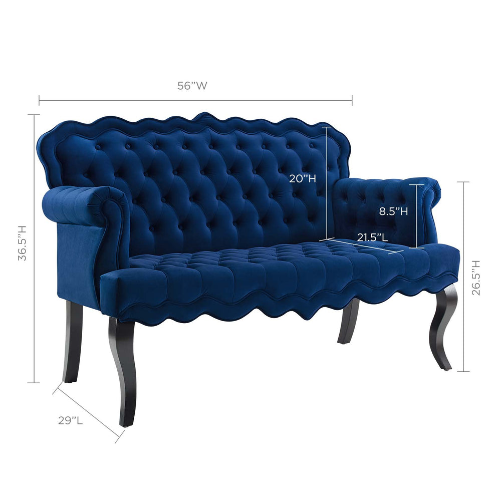Modway Viola Chesterfield Button Tufted Loveseat Performance Velvet Settee - EEI-3373 | Loveseats | Modishstore - 8