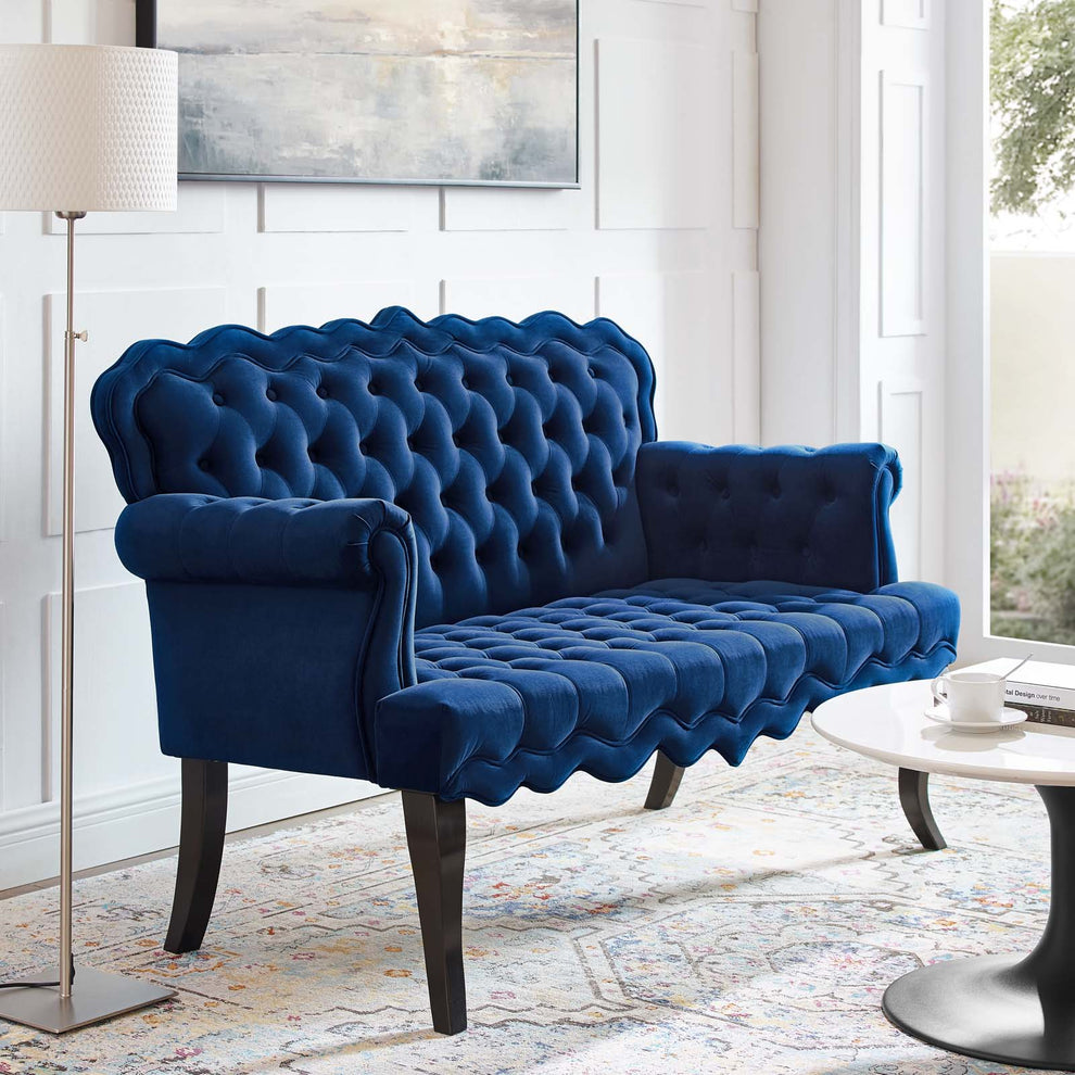 Modway Viola Chesterfield Button Tufted Loveseat Performance Velvet Settee - EEI-3373 | Loveseats | Modishstore - 9