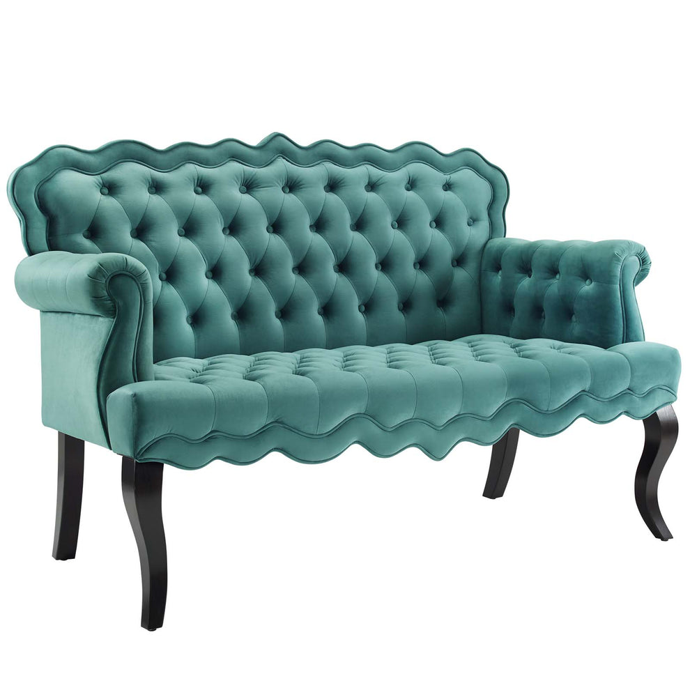 Modway Viola Chesterfield Button Tufted Loveseat Performance Velvet Settee - EEI-3373 | Loveseats | Modishstore - 12