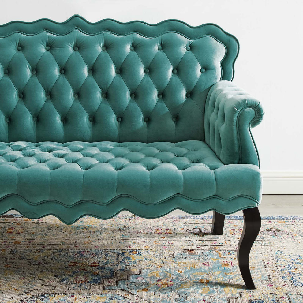 Modway Viola Chesterfield Button Tufted Loveseat Performance Velvet Settee - EEI-3373 | Loveseats | Modishstore - 25
