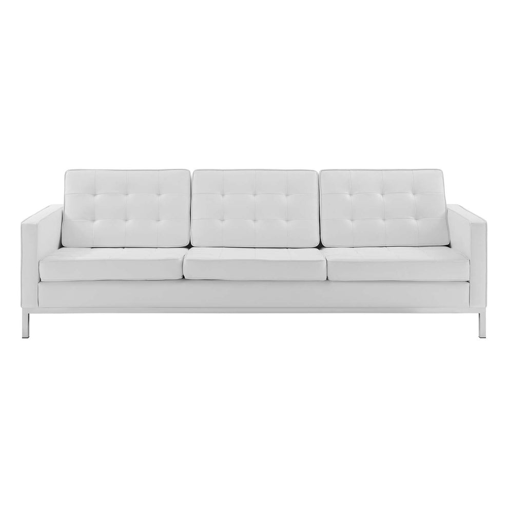 Modway Loft Tufted Button Upholstered Faux Leather Sofa - EEI-3385 | Sofas | Modishstore - 3
