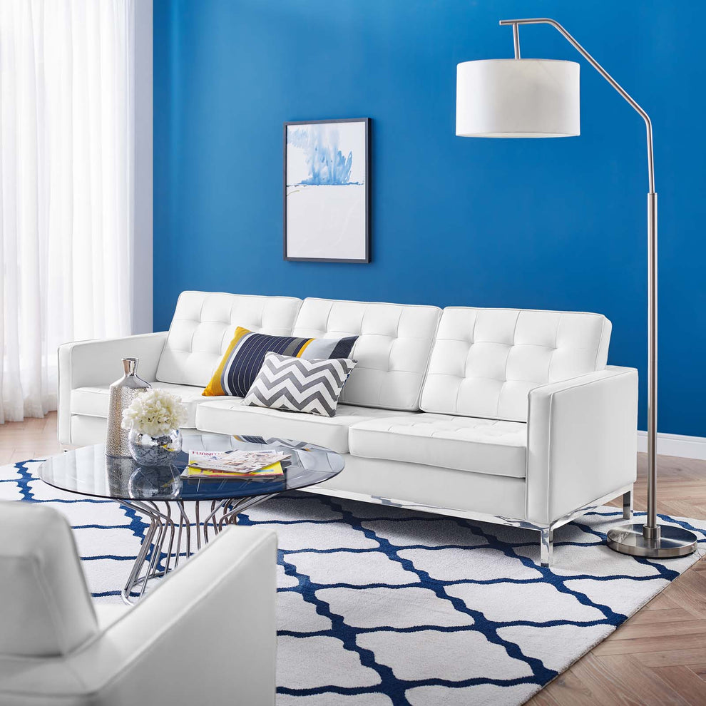 Modway Loft Tufted Button Upholstered Faux Leather Sofa - EEI-3385 | Sofas | Modishstore - 1