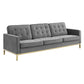 Modway Loft Gold Stainless Steel Leg Performance Velvet Sofa | Sofas | Modishstore-11