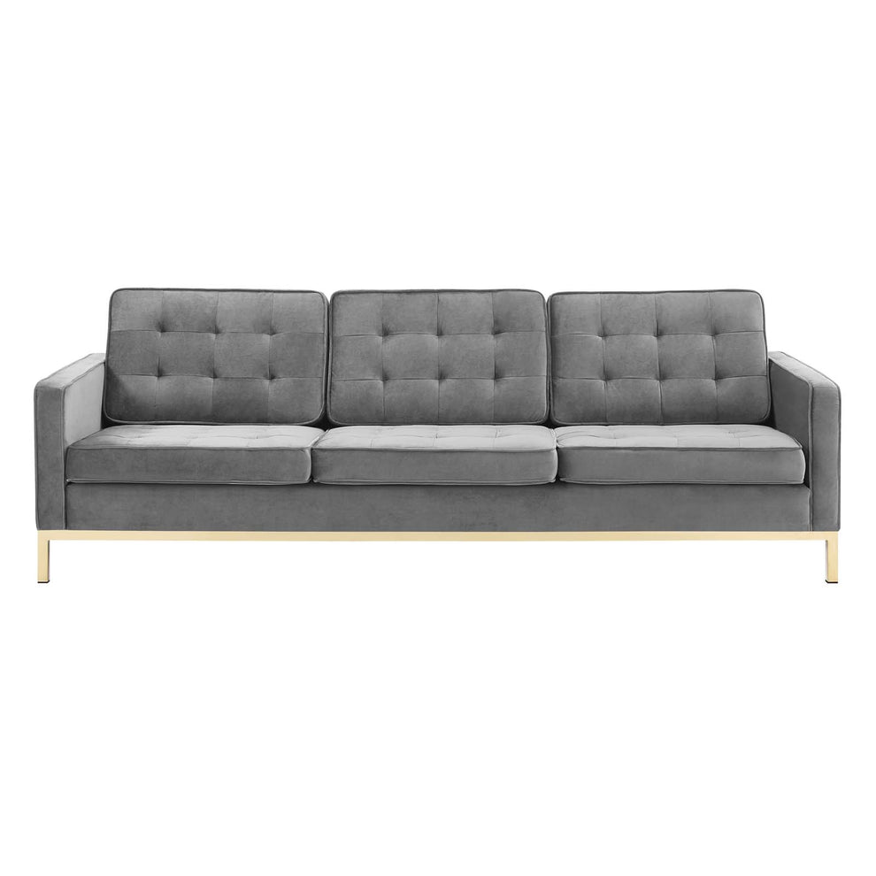 Modway Loft Gold Stainless Steel Leg Performance Velvet Sofa - EEI-3387 | Sofas | Modishstore - 10