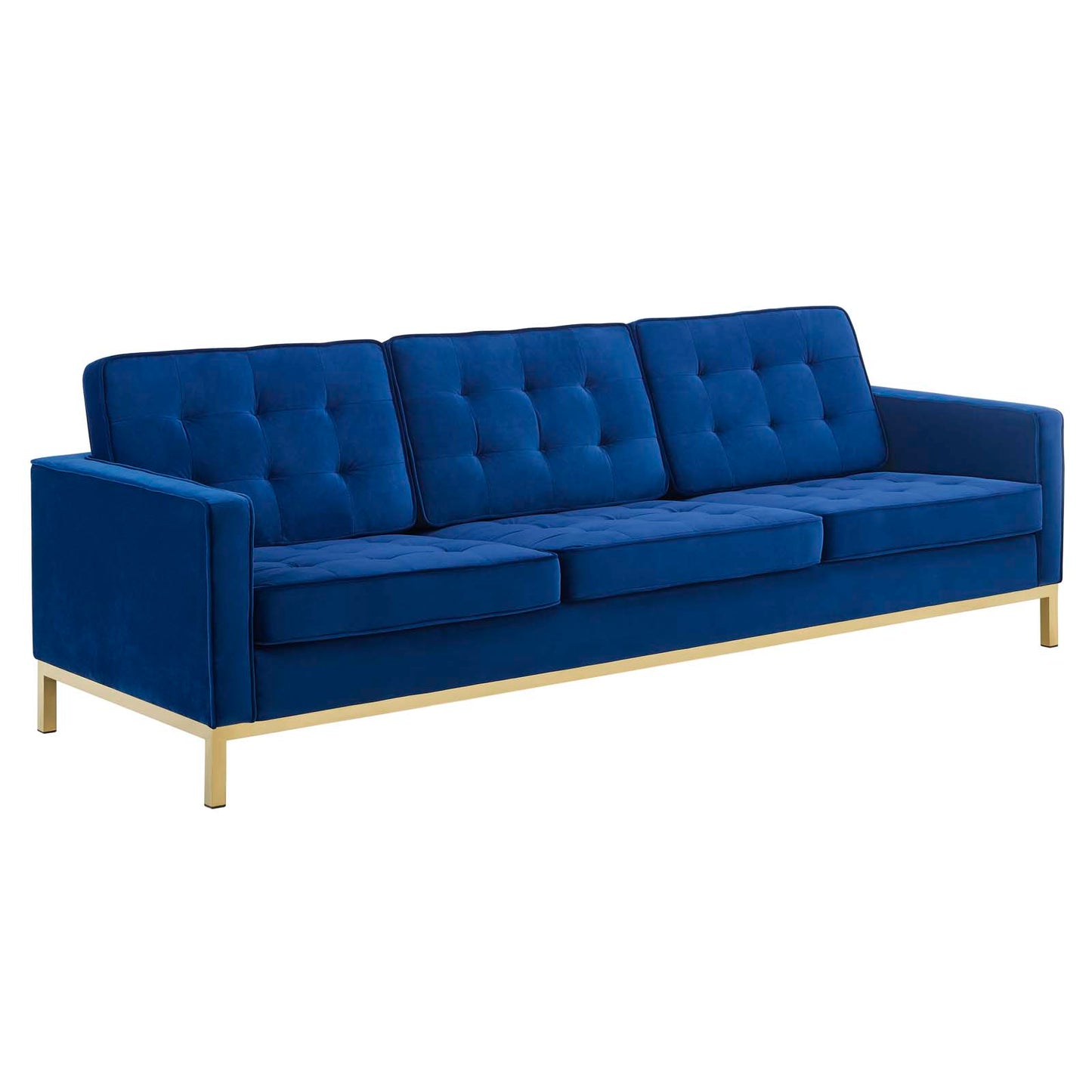 Modway Loft Gold Stainless Steel Leg Performance Velvet Sofa | Sofas | Modishstore-3