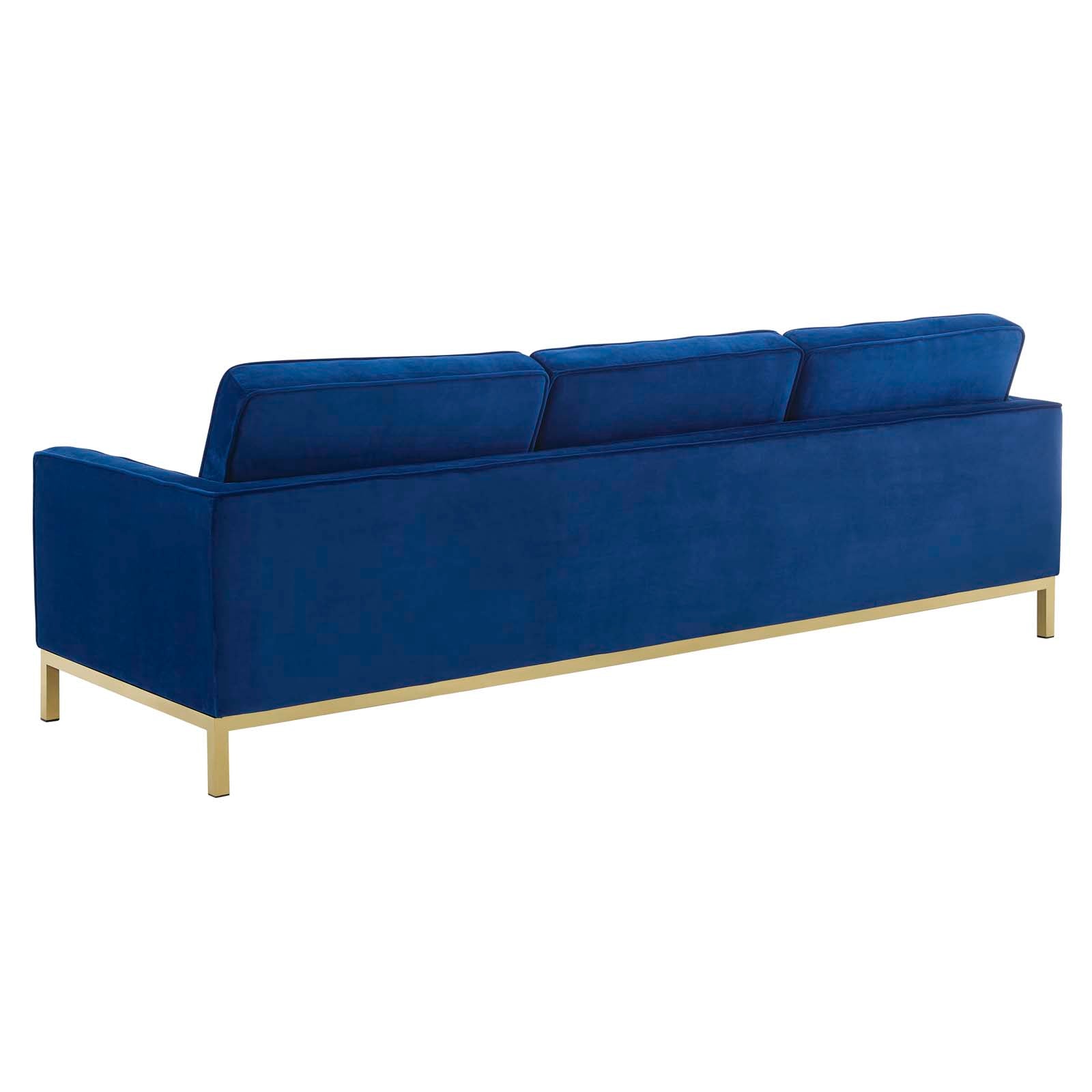 Modway Loft Gold Stainless Steel Leg Performance Velvet Sofa | Sofas | Modishstore-5