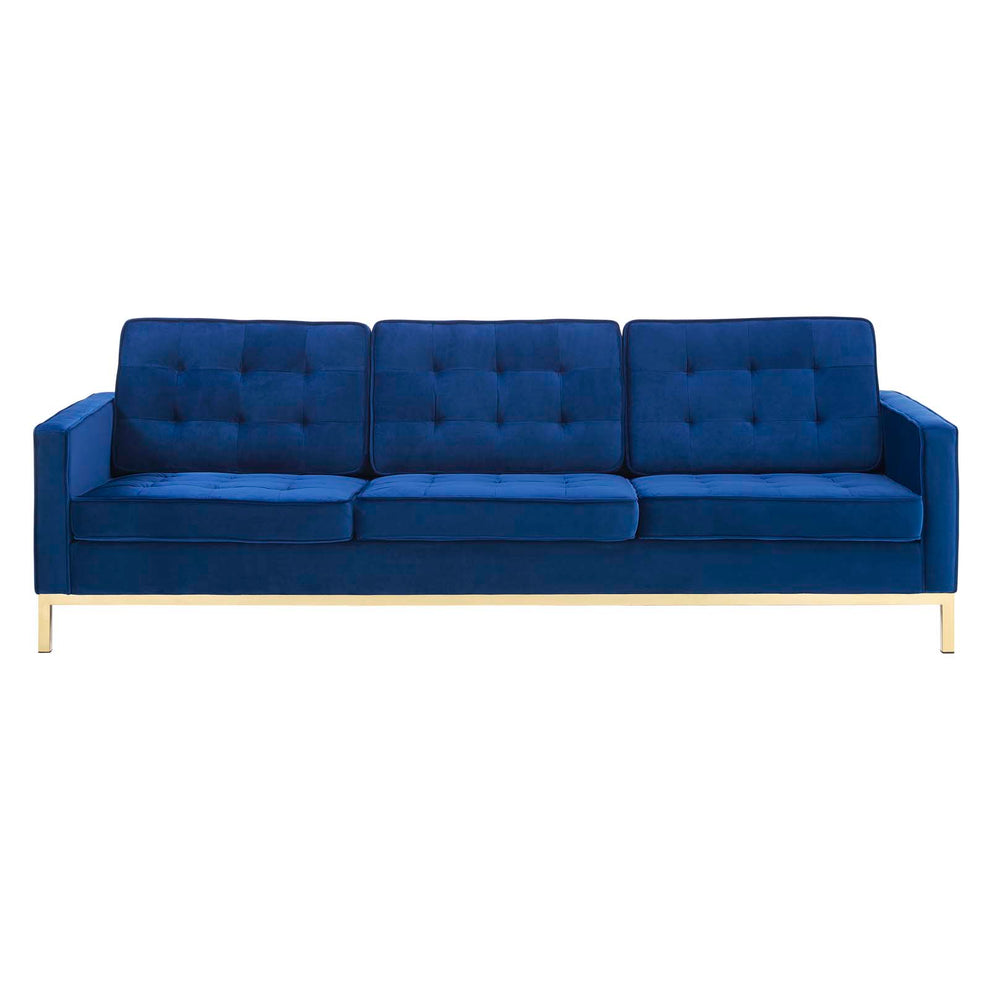 Modway Loft Gold Stainless Steel Leg Performance Velvet Sofa - EEI-3387 | Sofas | Modishstore - 2