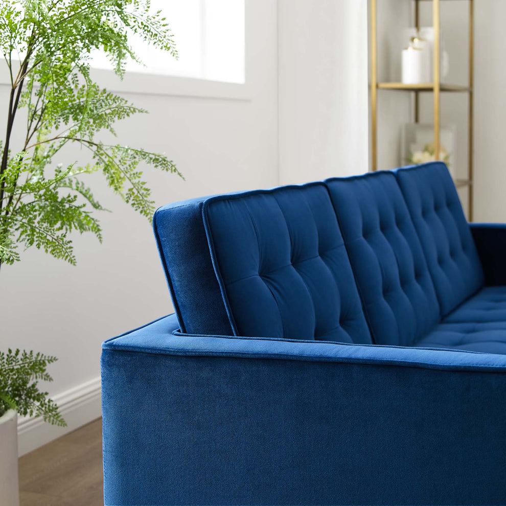 Modway Loft Gold Stainless Steel Leg Performance Velvet Sofa - EEI-3387 | Sofas | Modishstore - 6
