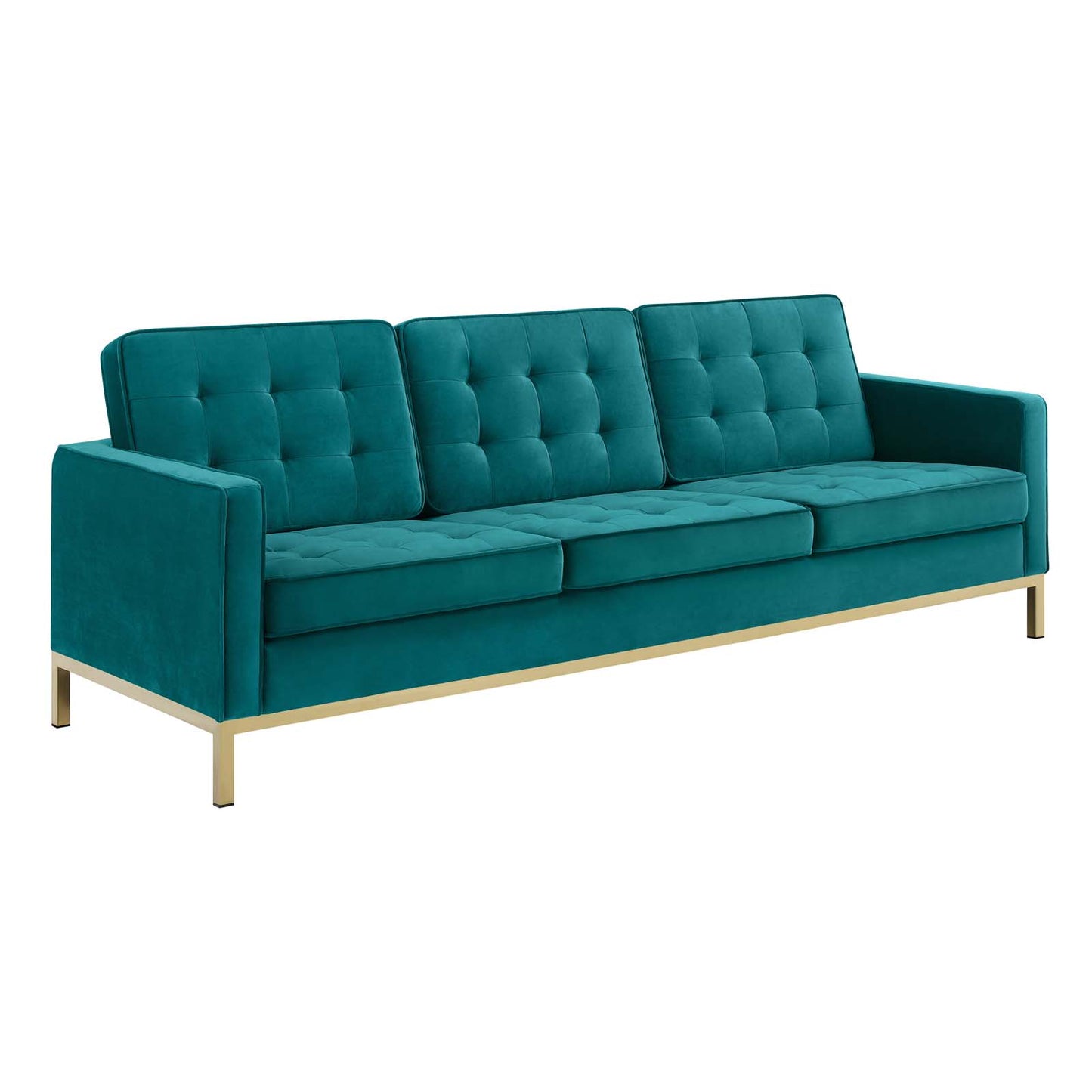 Modway Loft Gold Stainless Steel Leg Performance Velvet Sofa | Sofas | Modishstore-4