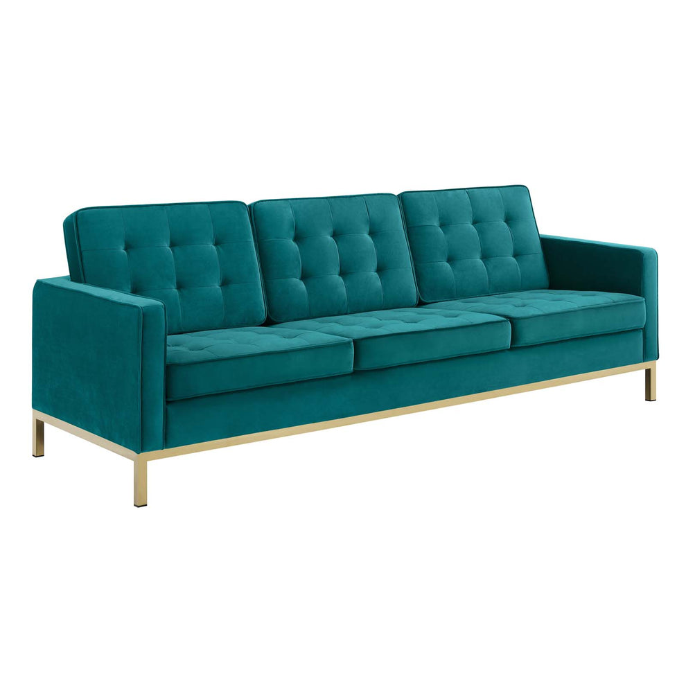 Modway Loft Gold Stainless Steel Leg Performance Velvet Sofa - EEI-3387 | Sofas | Modishstore - 4