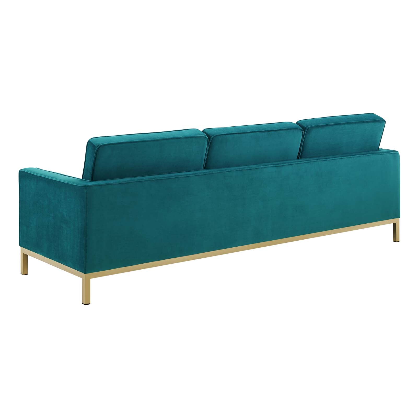 Modway Loft Gold Stainless Steel Leg Performance Velvet Sofa | Sofas | Modishstore-12