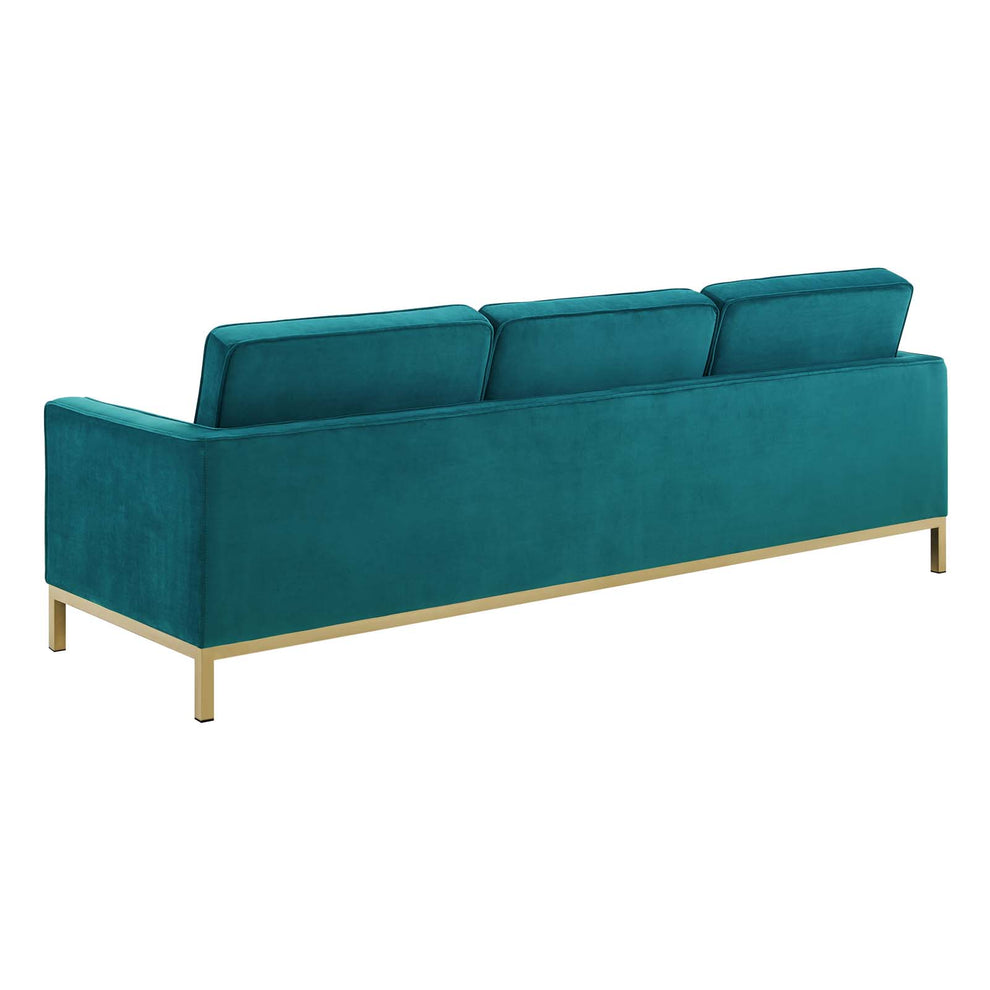 Modway Loft Gold Stainless Steel Leg Performance Velvet Sofa - EEI-3387 | Sofas | Modishstore - 12