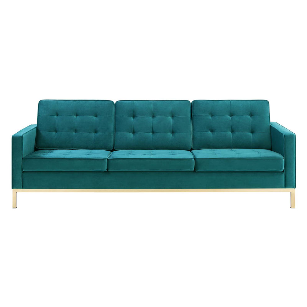 Modway Loft Gold Stainless Steel Leg Performance Velvet Sofa - EEI-3387 | Sofas | Modishstore - 8