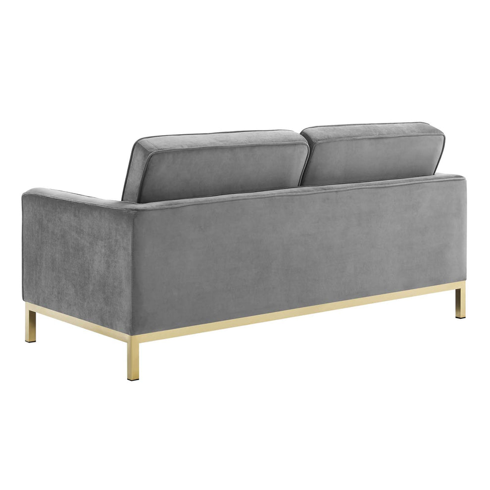 Modway Loft Gold Stainless Steel Leg Performance Velvet Loveseat - EEI-3390 | Loveseats | Modishstore - 3