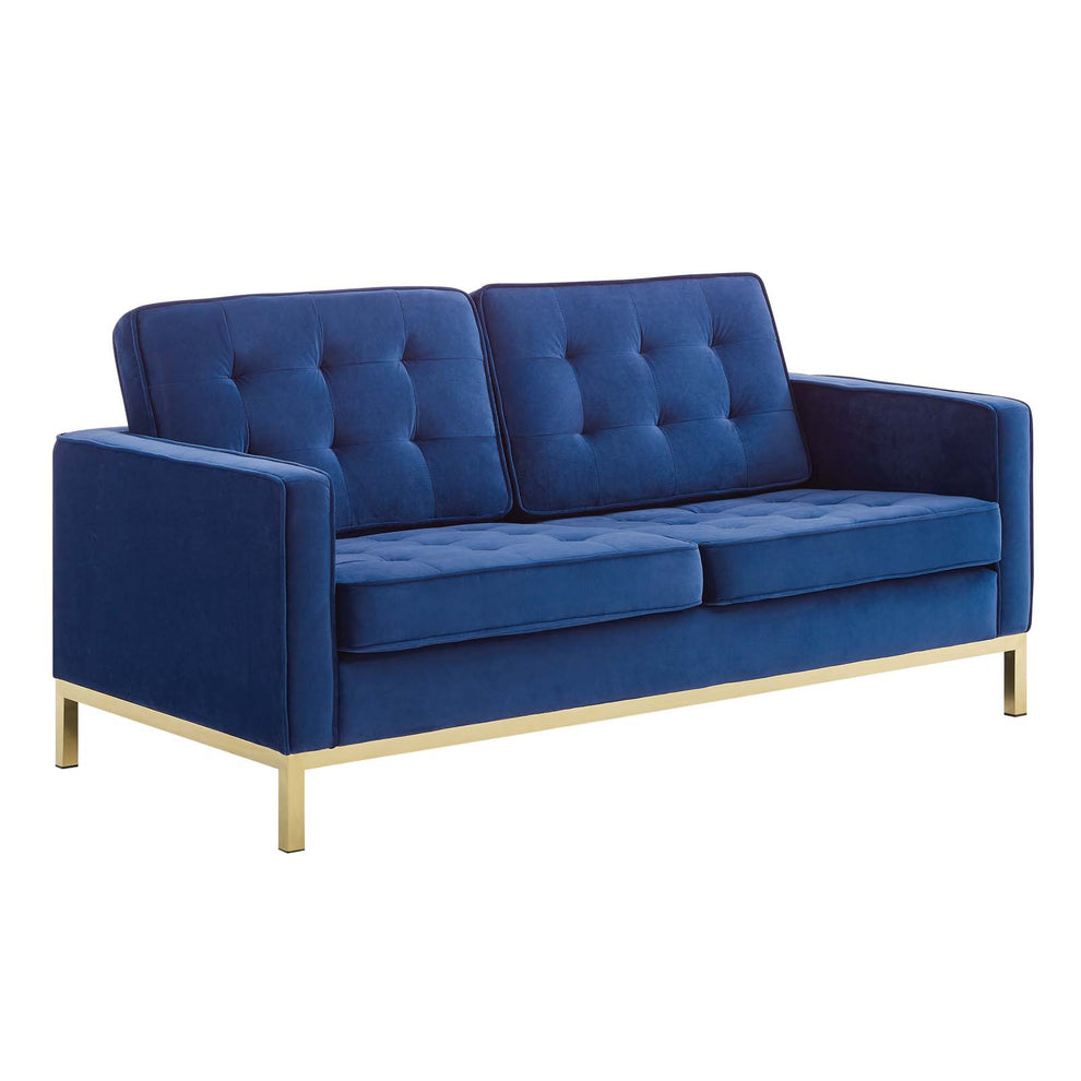 Modway Loft Gold Stainless Steel Leg Performance Velvet Loveseat - EEI-3390 | Loveseats | Modishstore - 15