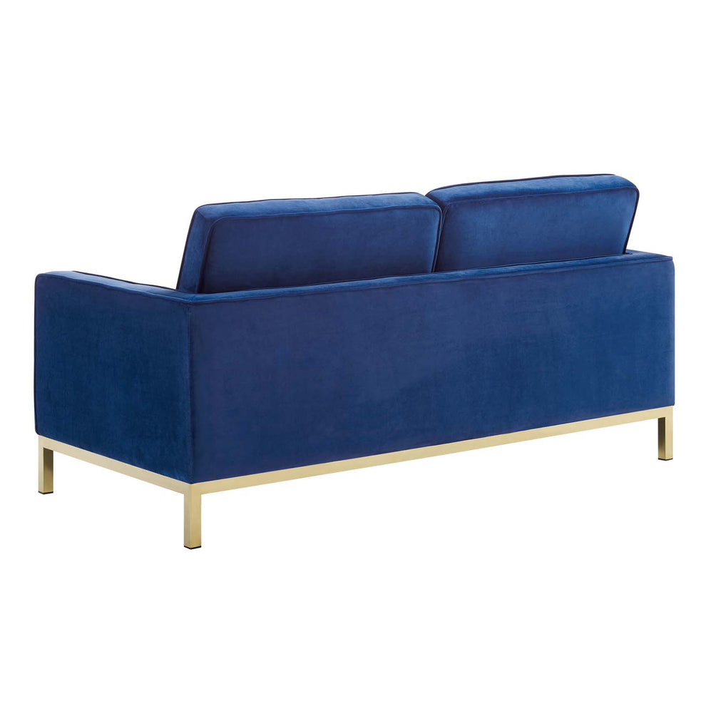 Modway Loft Gold Stainless Steel Leg Performance Velvet Loveseat - EEI-3390 | Loveseats | Modishstore - 14