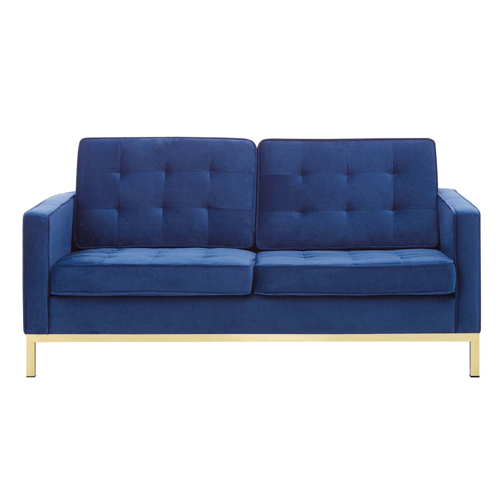 Modway Loft Gold Stainless Steel Leg Performance Velvet Loveseat - EEI-3390 | Loveseats | Modishstore - 10