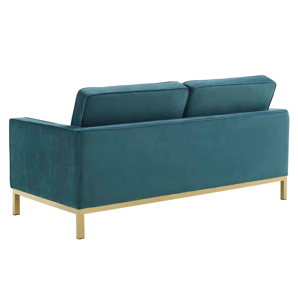 Modway Loft Gold Stainless Steel Leg Performance Velvet Loveseat - EEI-3390 | Loveseats | Modishstore - 4