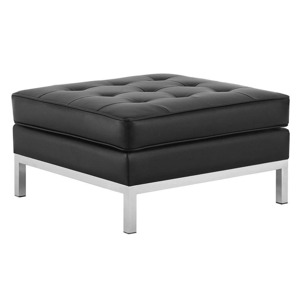 Modway Loft Tufted Button Upholstered Faux Leather Ottoman - EEI-3394 | Ottomans | Modishstore - 3