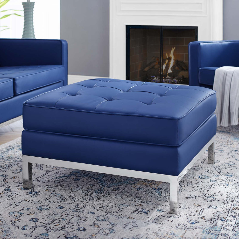 Modway Loft Tufted Button Upholstered Faux Leather Ottoman - EEI-3394 | Ottomans | Modishstore - 12