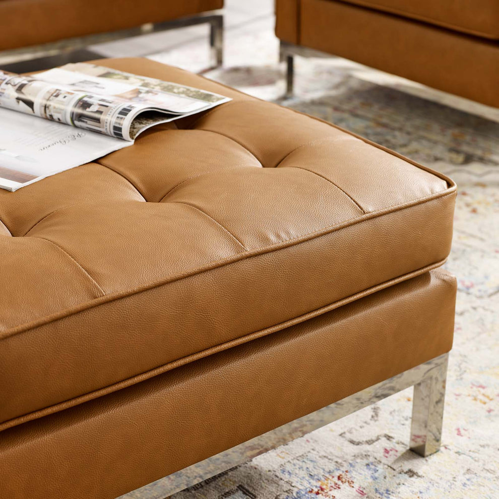 Modway Loft Tufted Button Upholstered Faux Leather Ottoman - EEI-3394 | Ottomans | Modishstore - 20
