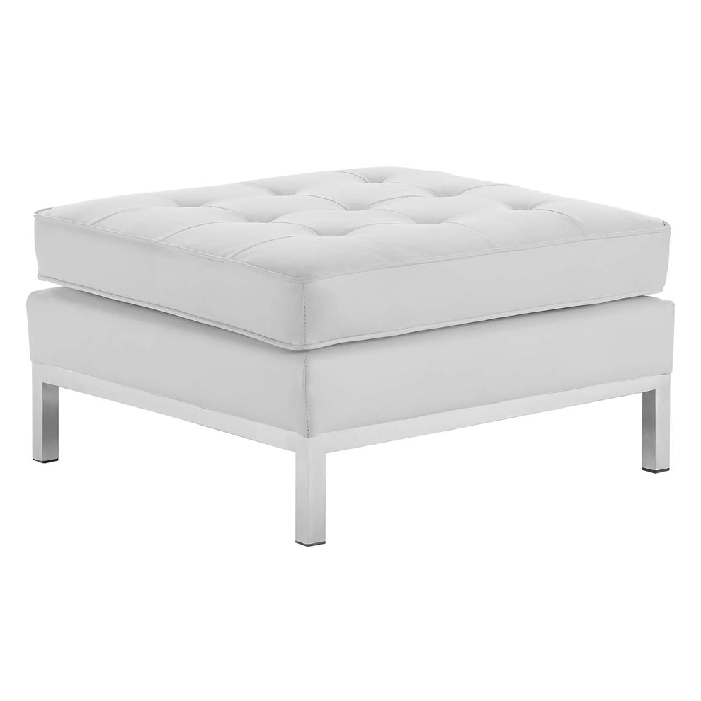 Modway Loft Tufted Button Upholstered Faux Leather Ottoman - EEI-3394 | Ottomans | Modishstore - 7